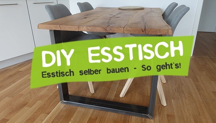 Esstisch selber bauen aus Holzbohlen | DIY Esstisch ...