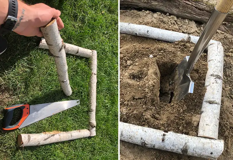 Sandarium anlegen mit Altholz, Sand und ein paar Geräten