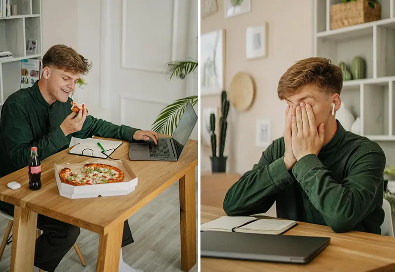 Ungesunde Angewohnheiten im Homeoffice